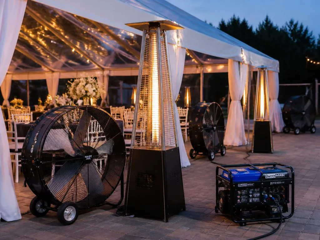 Fan, patio heater and generator rentals for events in Jacksonville
